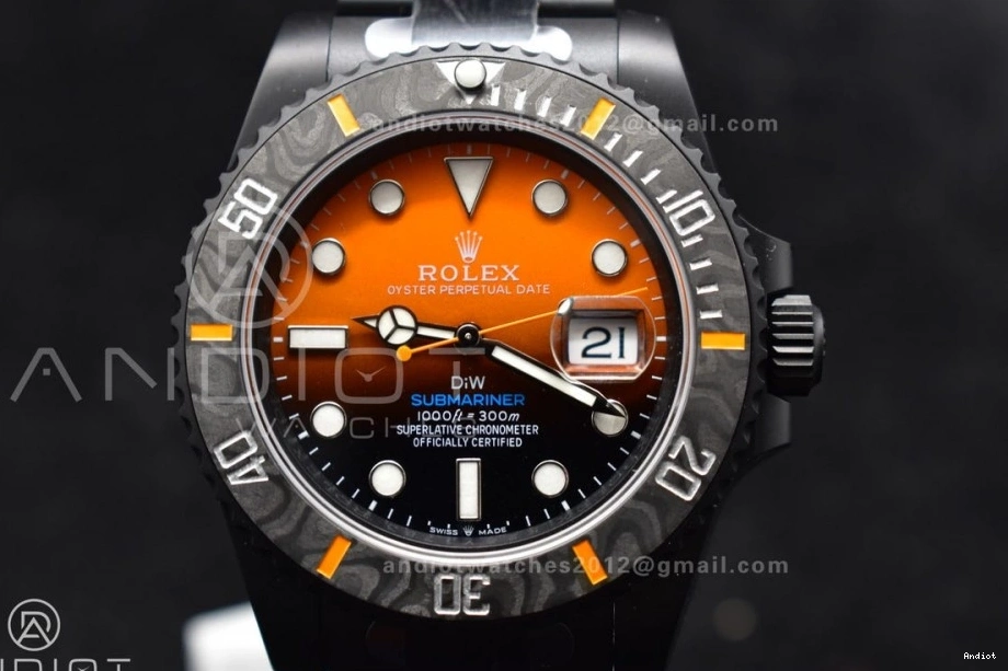 1:1 470 DIW Edition Black Orange Dial VS Upgraded VSF on DLC Best DLC Submariner Bracelet 0816